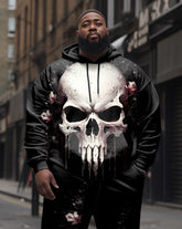 Men's Big and Tall Skull Street Long Sleeve Hoodie Set